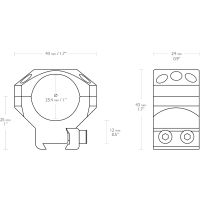 Hawke 24.5 mm Tactical Ring Mount for 9-11 Dovetail Rail