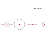 Four kinds of reticles; reticle exchange with audible click