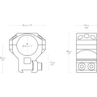 Hawke 24.5 mm Tactical Ring Mount for 9-11 Dovetail Rail