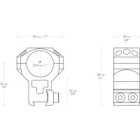 Hawke 24.5 mm Tactical Ring Mount for 9-11 Dovetail Rail